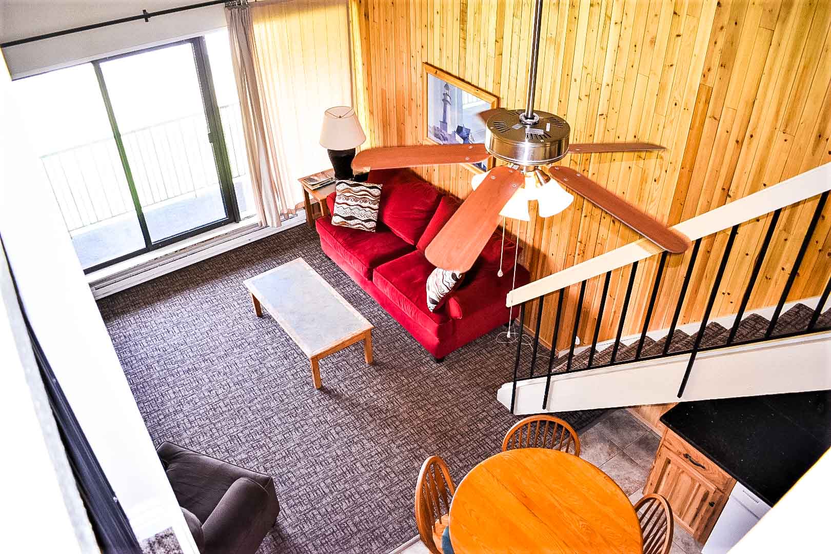 A spacious bedroom at VRI's Bear Lake Timeshare in Garden City, Utah.